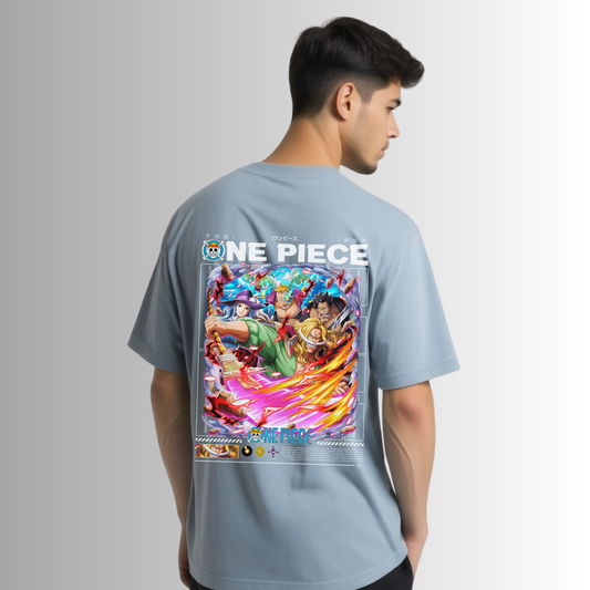 One Piece Oversized Light Purple Tee | Zrech Anime Collection