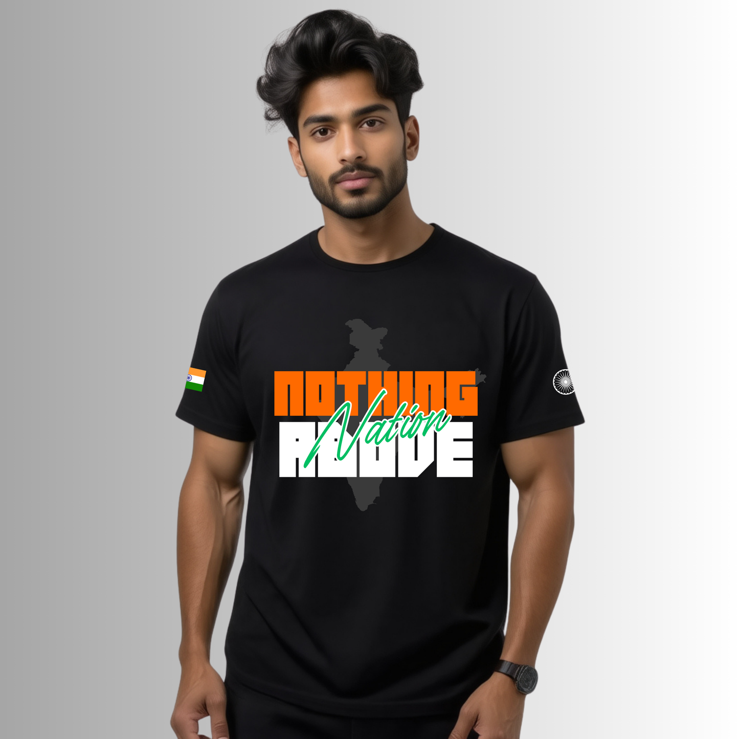Zrech "Nothing Above Nation" Black Terry Oversized Tee