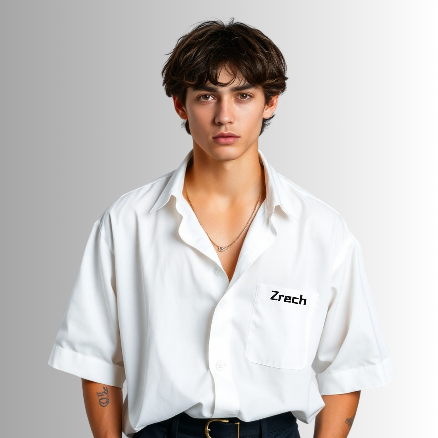 Deadpool "Mercenary for Hire" Oversized White Cotton Shirt