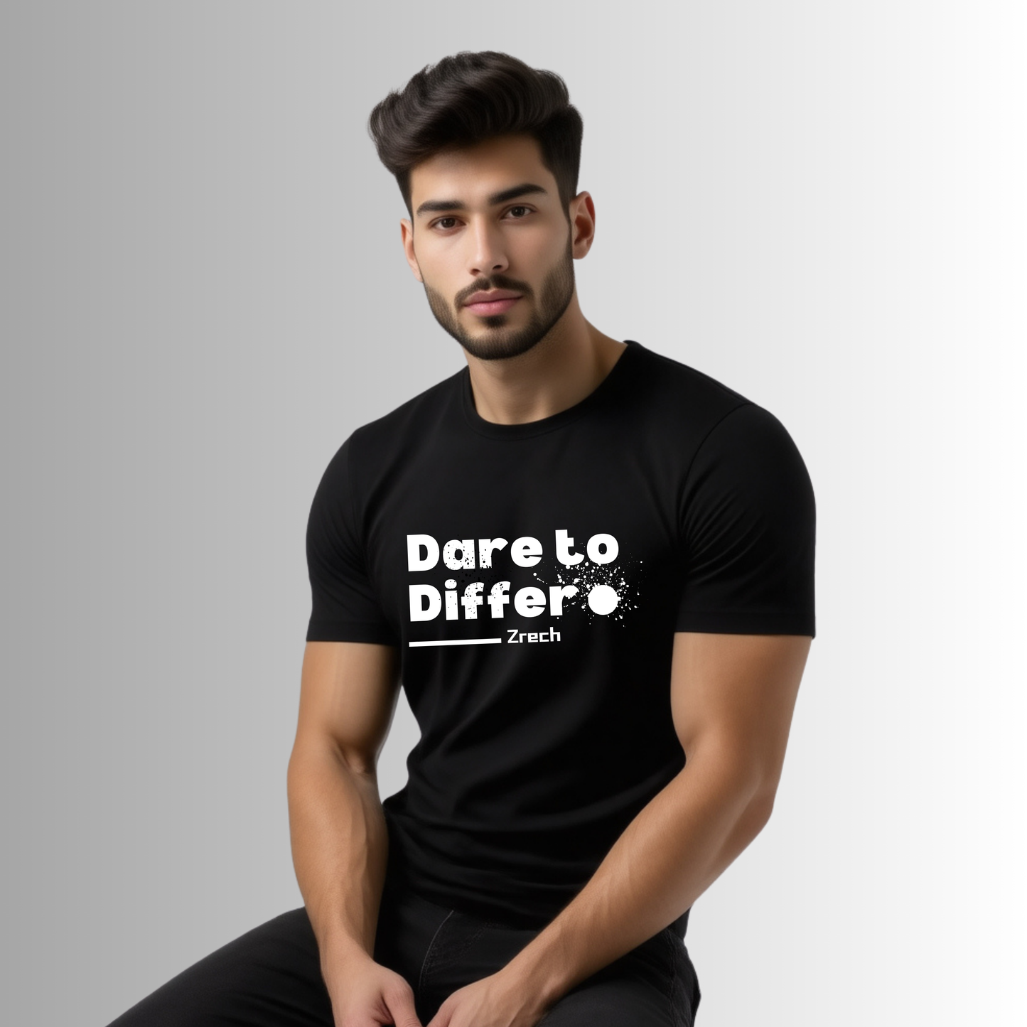 Zrech "Dare to Differ" Black Supima Cotton T-Shirt - Dare to Standout Series