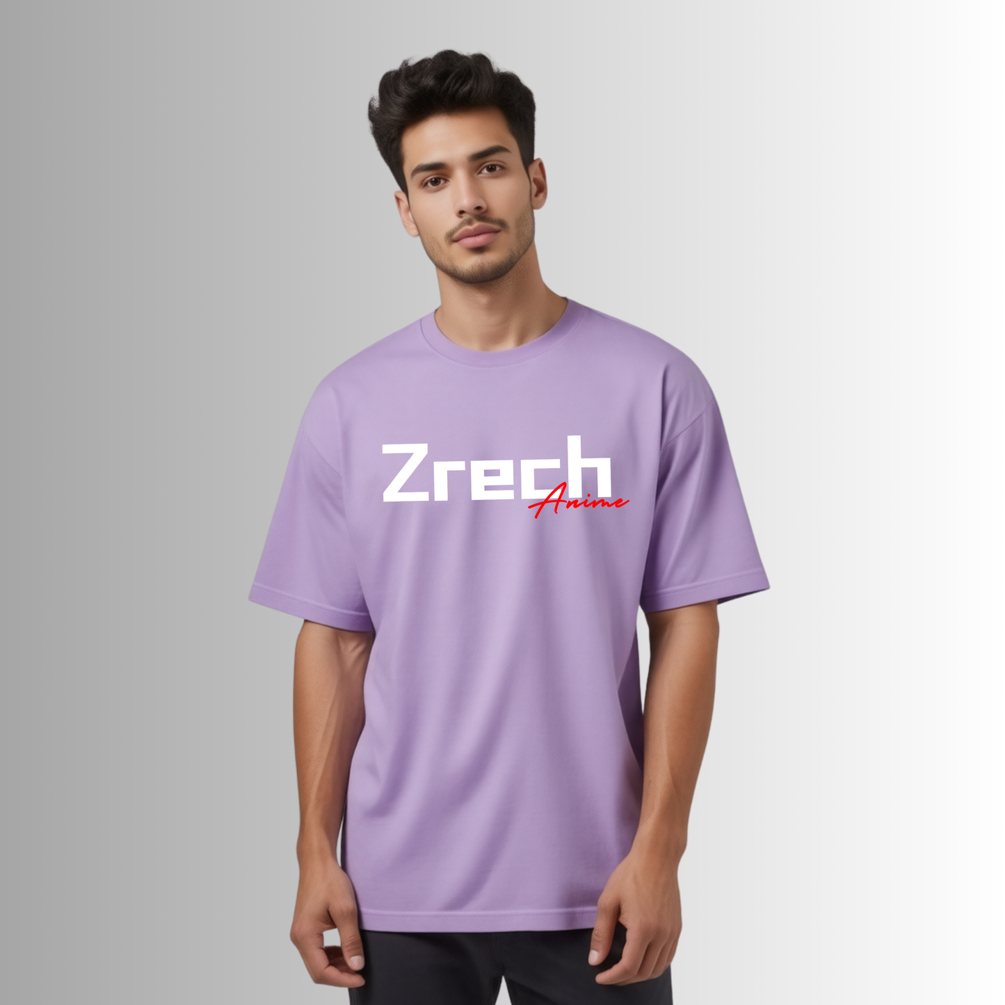 Lavender Oversized T-Shirt – Monkey D. Luffy Zrech Anime Edition