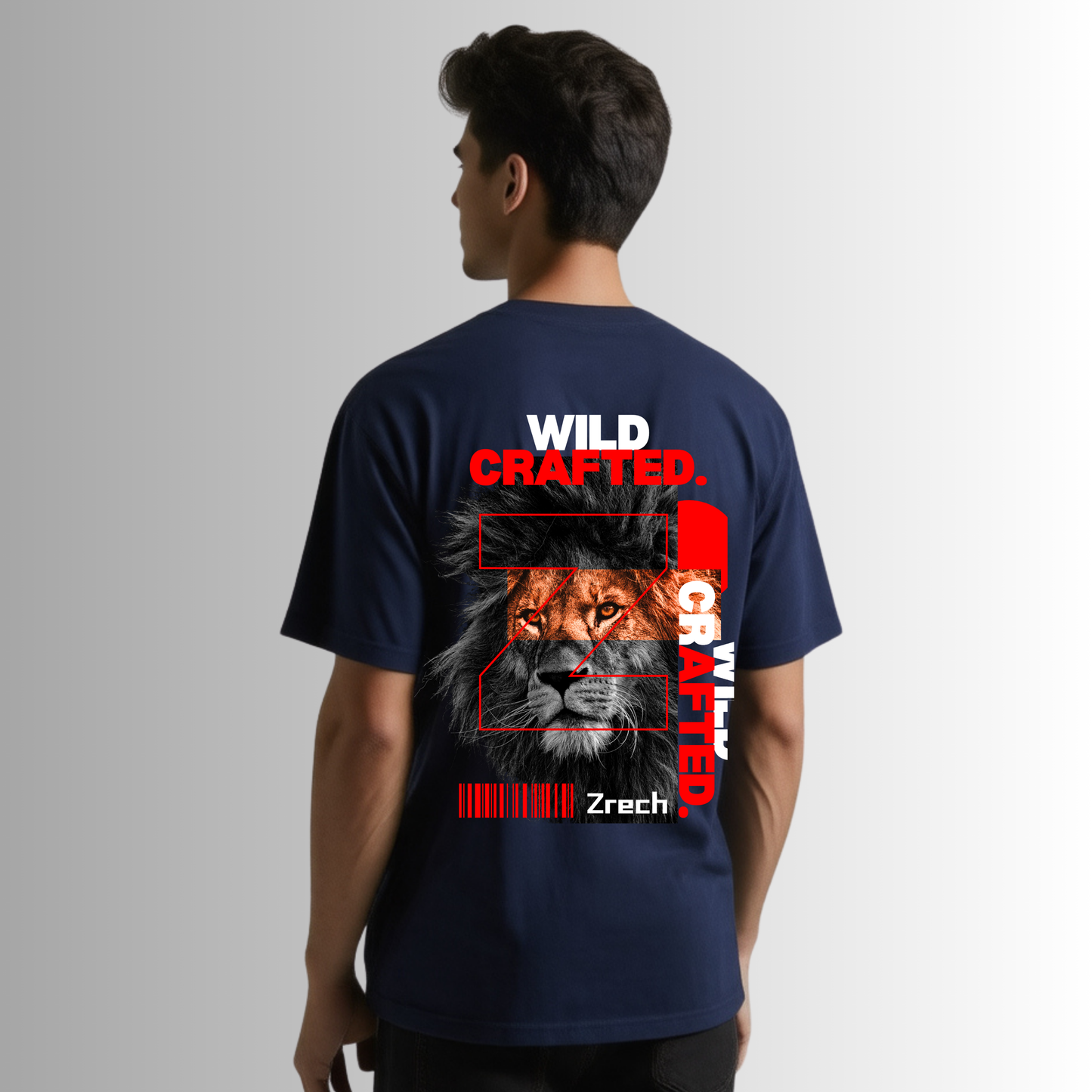 Zrech Standout Series – "Wild Crafted" Oversized Navy Blue T-Shirt