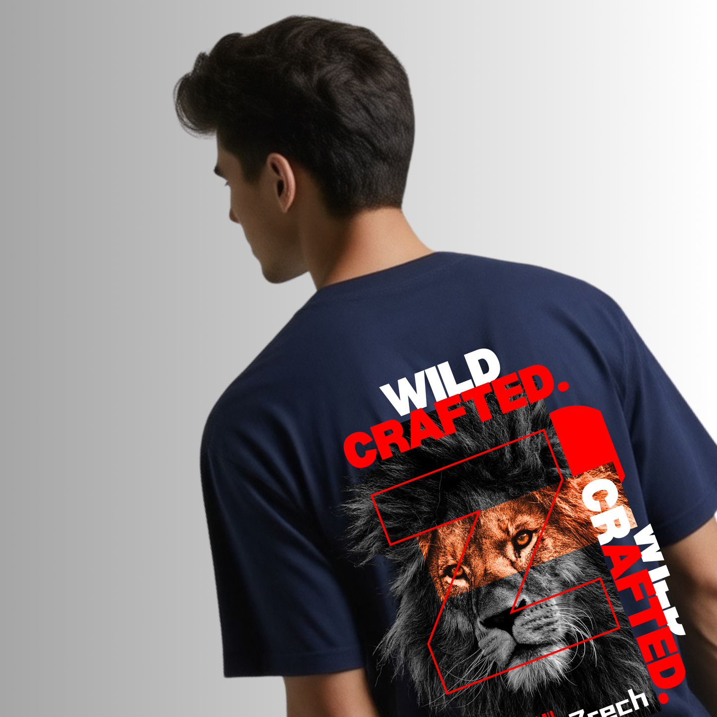 Zrech Standout Series – "Wild Crafted" Oversized Navy Blue T-Shirt