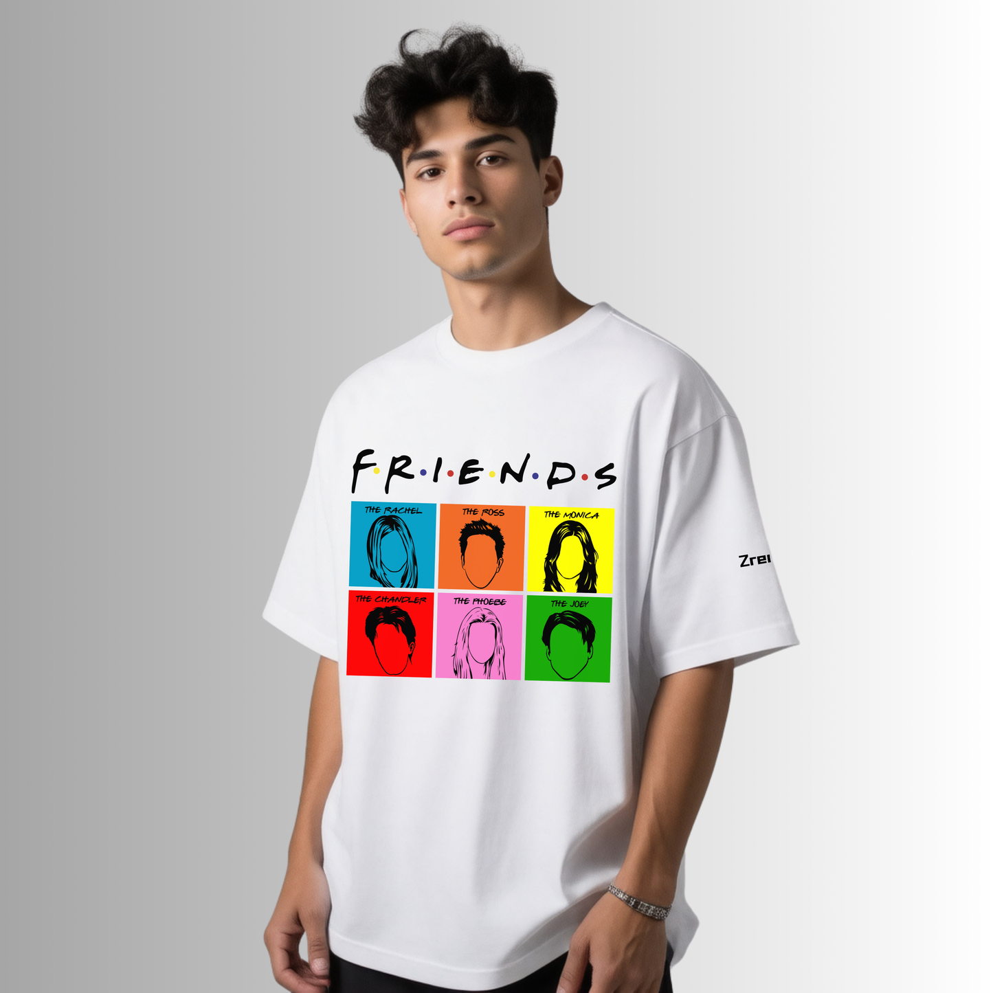 Zrech Standout Series – Friends Inspired Oversized White T-Shirt