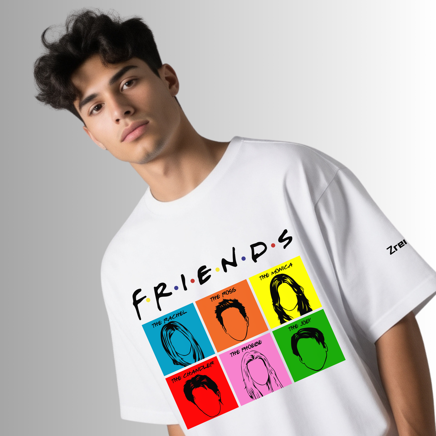 Zrech Standout Series – Friends Inspired Oversized White T-Shirt